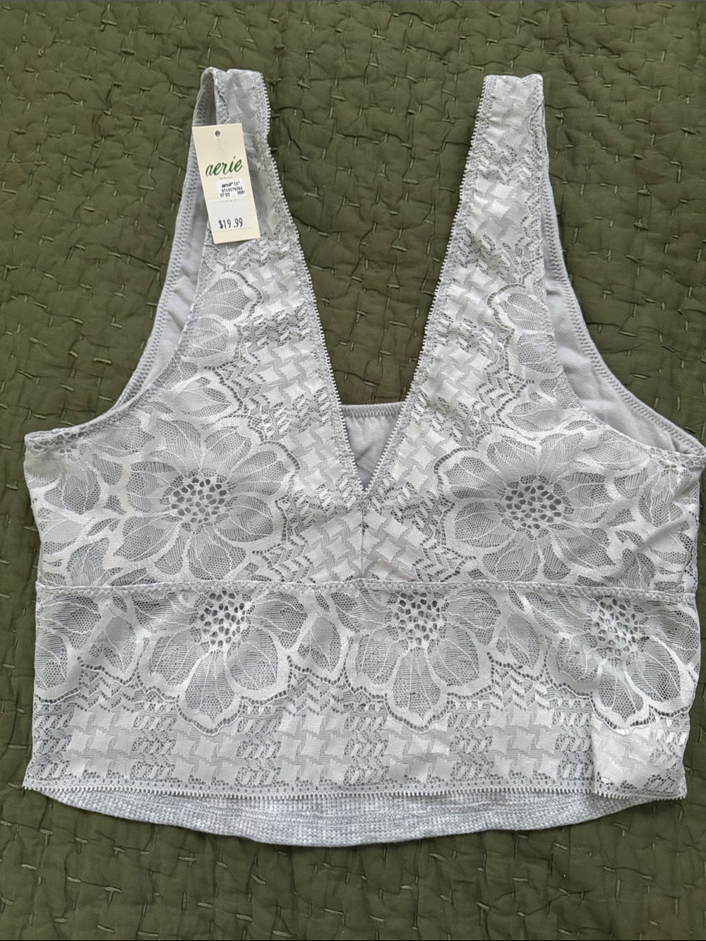 Aerie Dover /Gray Lace Bralette Tank